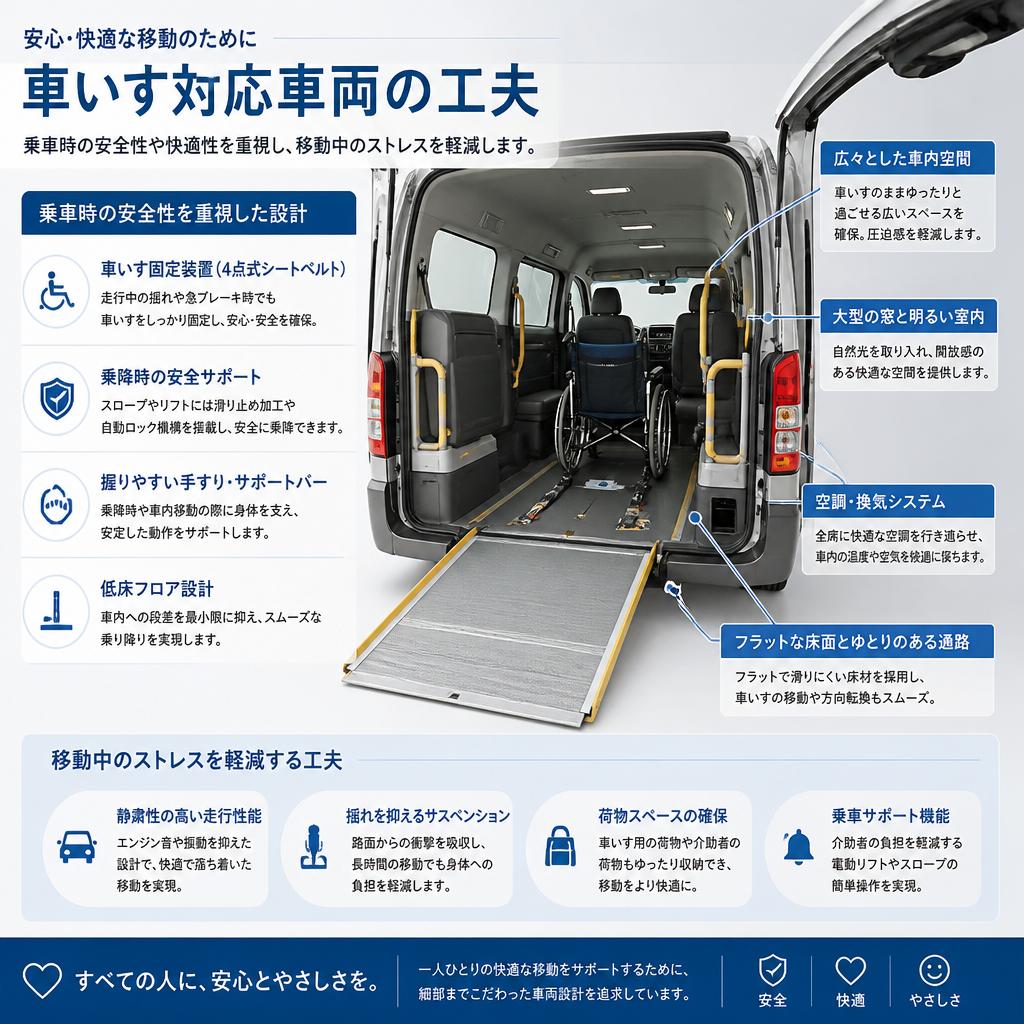 車いす対応の快適な乗車環境